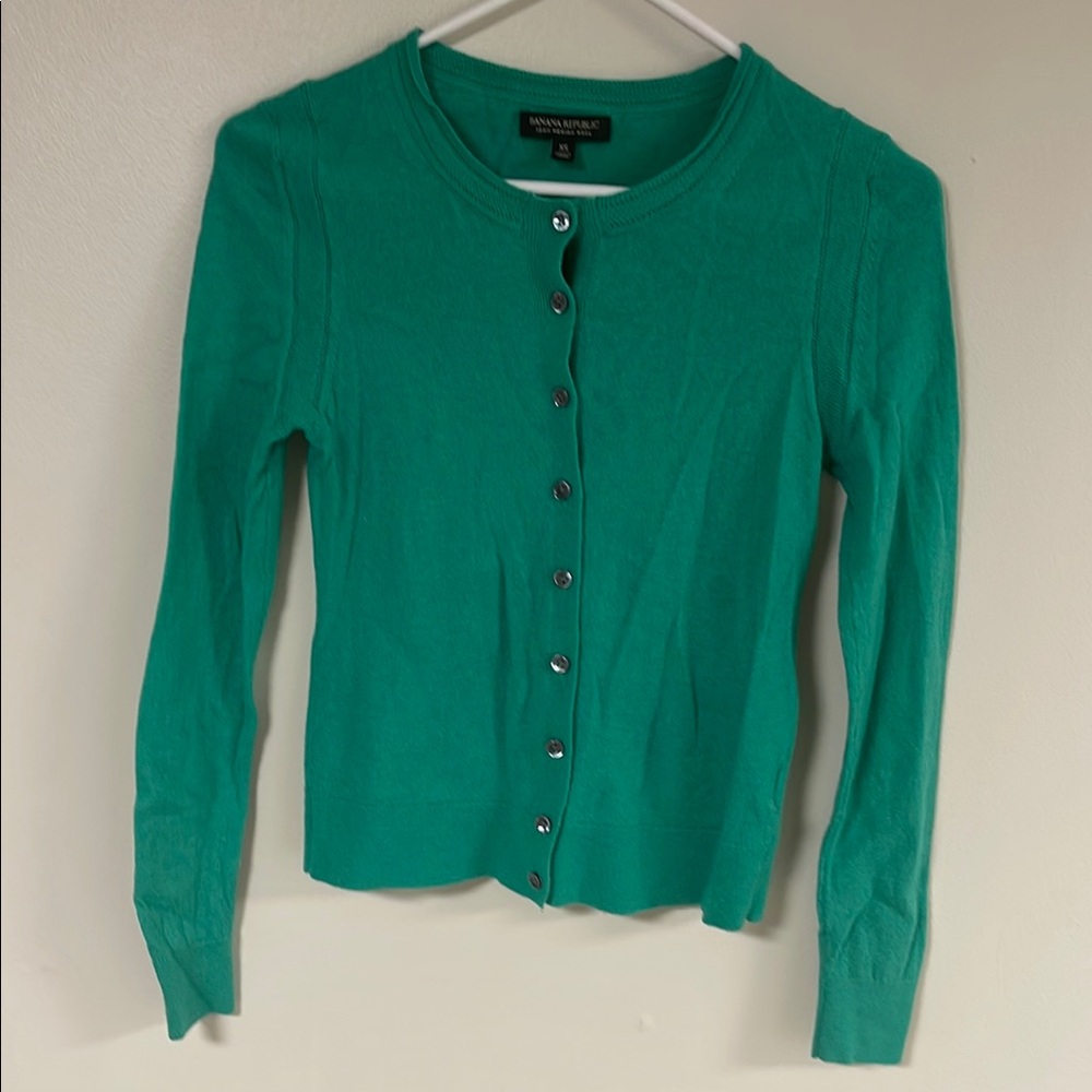 Banana Republic Green Women's Cardigan, 100% wool